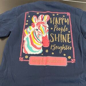 Simply Southern Kids Colorful Zebra Tee - Navy